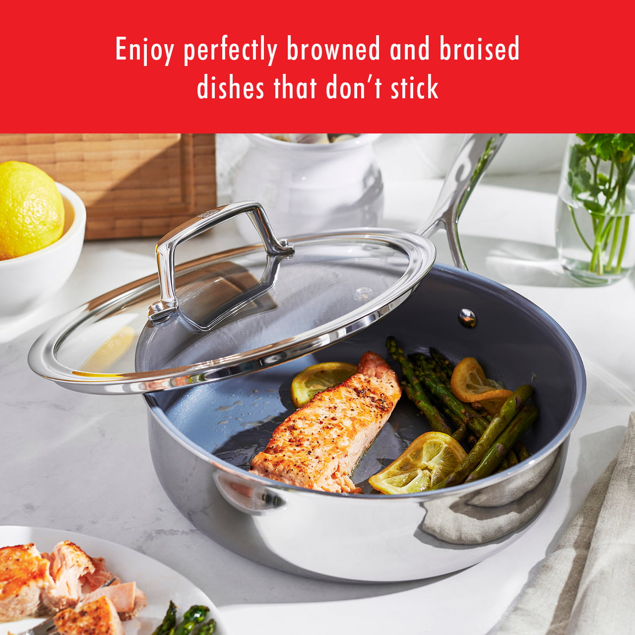 ZWILLING Energy Plus 10-inch Stainless Steel Ceramic Nonstick Fry Pan with  Lid, 2-pc - Foods Co.