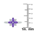 thumbnail image 6 of SZUL Women's Amethyst and Lab Grown Diamond Flower Ring in 10K White Gold, 6 of 6