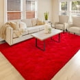 thumbnail image 7 of Homore Cute Fluffy Velvet Carpet Soft Washable Area Rugs for Bedroom/ Living Room Decoration,8'x10',Red, 7 of 7