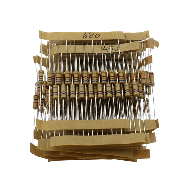 Resistencias Irfora 300PCS 30 valores 1 / 2W Kit de resistencias de película de carbono 5% Resistencias de metal Juego de resistencias de película de carbono de 10-1M Ohm con etiqueta individual Irfora Resistencias