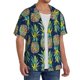 thumbnail image 2 of Balery Colorful Pineapples Camisa Casual de Manga Corta con Botones para Hombre, Texturizada, Estilo Cubano, para Playa, Verano-Small, 2 of 5