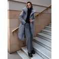 thumbnail image 5 of Women'S Long Quilted Coats Long Sleeve Stand Collar Padded Coats Jacket Outerwear with Pockets Dark Gray S, 5 of 9