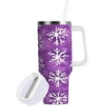 thumbnail image 2 of Christmas Snowflakes 30 oz Tumbler with Handle, Stainless Steel Vacuum Insulated Sports Water Bottle, Leak-proof Travel Coffee Mug Cup with Lid and Straw for Water, Iced Tea or Coffee, 2 of 6