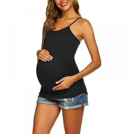 

Maternity Tank Tops for Women Camisoles Basic Tops Maternity Shirt Vest Pregnancy Tee 1 Pack