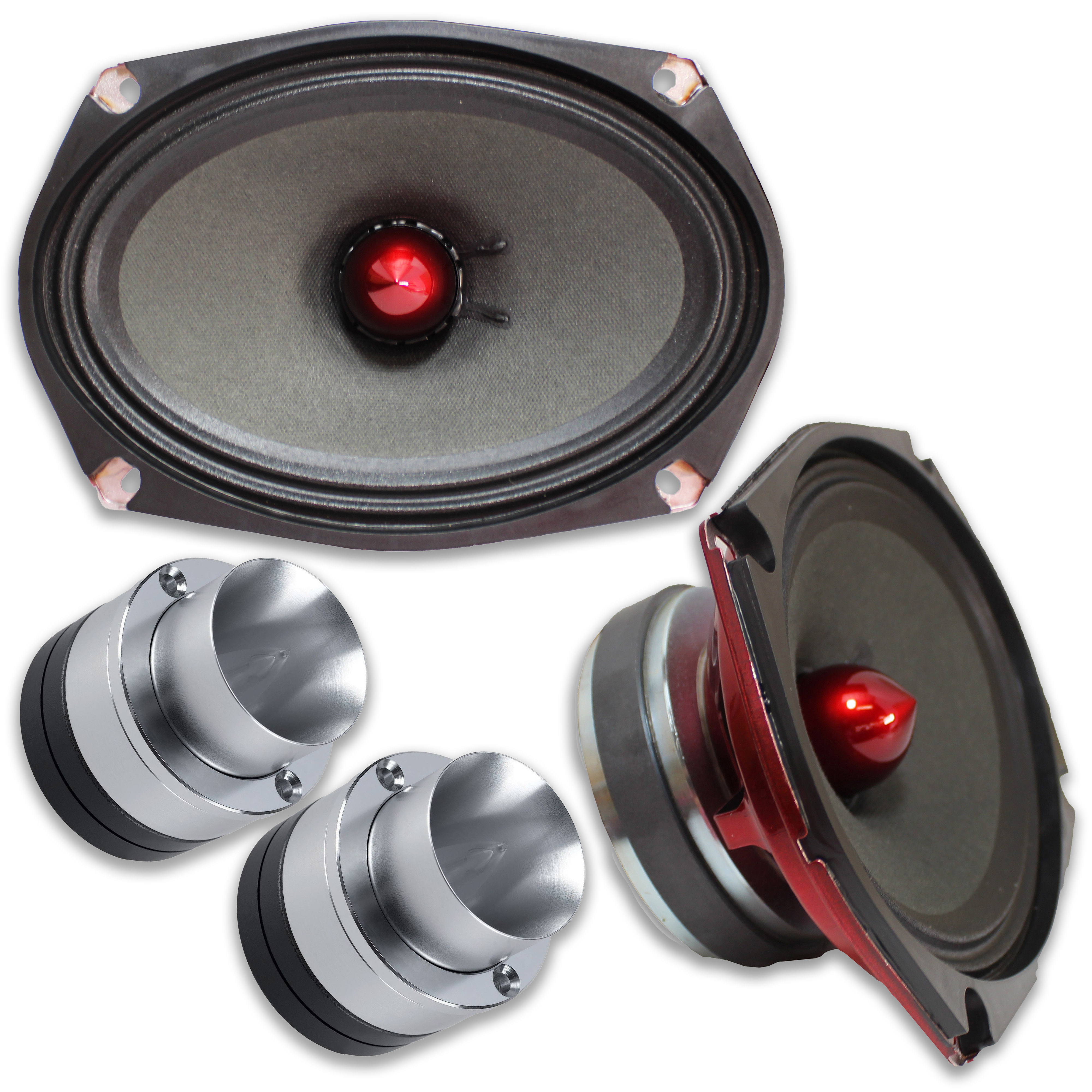American Bass Audio 2x 6x9 Midrange Speakers GODFATHER6.9R & 2 Bullet