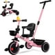 thumbnail image 1 of Triciclo KRIDDO 2 en 1 para niños pequeños con dirección rosa, 1 of 6
