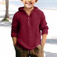 thumbnail image 2 of Splozh Chemise Boutonnée pour Enfants Décontractée Basique d'Été à Manches Longues Chandails pour Enfants Chemise Boutonnée pour Enfants Chemise Formelle pour Enfants, Rouge Brique, 4-5 Ans, 2 of 4