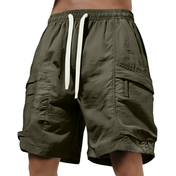 Shorts for Men – 5 Inch Drawstring Beach Shorts Men's Nylon Ice Silk Cargo Shorts With Pockets Summer Casual Sports Shorts Trendy Harbor Style For Hot Weather