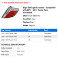thumbnail image 2 of Right Tail Light Assembly - Compatible with 2012 - 2014 Toyota Yaris Hatchback 2013, 2 of 2