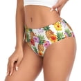 thumbnail image 2 of Balery Hawaiian Pineapples And Hibiscus Flowers Ropa Interior de Algodón para Mujer con Dibujo – Braguitas Cómodas y Elásticas, Estilo Clásico-Medium, 2 of 6