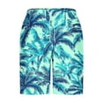 thumbnail image 5 of Shorts for Men Hawaiian Print Pockets Casual Elastic Waist Drawstring Beach Shorts Mint Green XXL, 5 of 5