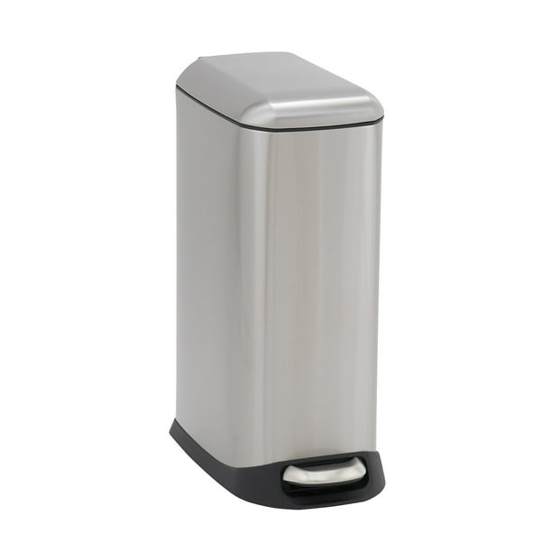 Design Trend 20 Liter 5 Gallon Small Bathroom Or Kitchen Stainless Steel Slim Step On Trash Can Com 5 Gallon Small Bathroom Or Kitchen, What Is A Normal Kitchen Trash Can Size