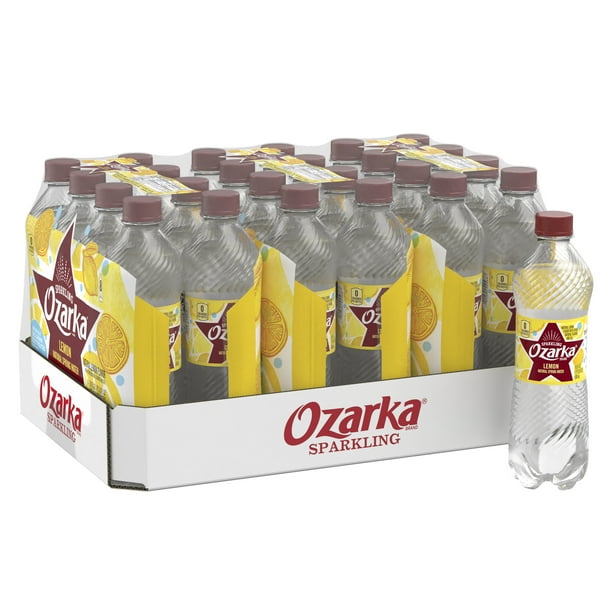 Ozarka Sparkling Water, Lively Lemon, 16.9 oz. Bottles (24 Count