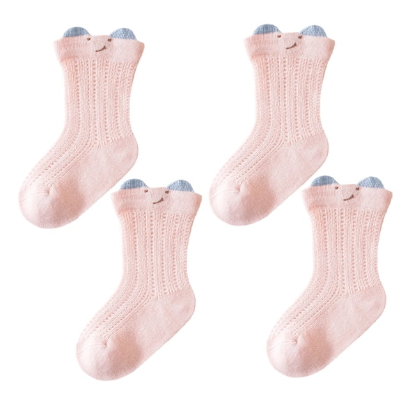 PAMINGONO 2 Pairs Prevent Moisture Buildup Socks for Toddler Girls in Pink