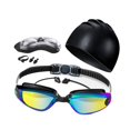 thumbnail image 2 of Juego de 5 piezas de gafas y gorro de natación para hombres y mujeres adultos para piscina. Negro, 2 of 8