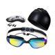 thumbnail image 3 of Juego de 5 piezas de gafas y gorro de natación para hombres, mujeres y adultos. Gafas de natación para piscina. Negro, 3 of 8