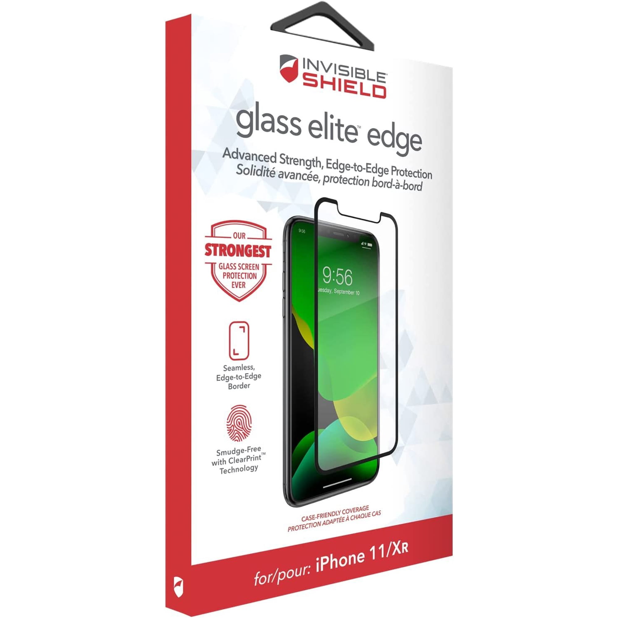 ZAGG InvisibleShield Glass Elite Edge Screen Protector for iPhone 11 and iPhone XR Tempered Glass, Smudge-Free ClearPrint, Extreme Shatter, Impact and Scratch Protection
