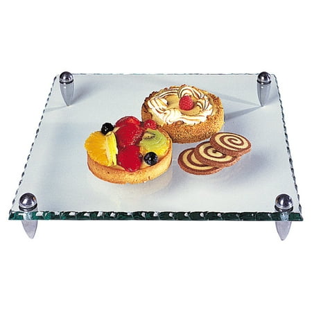 - Badash Mercury Square 12. Glass Serving Tray with Hammered Edge