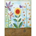 thumbnail image 2 of Meagher, Megan 15x18 Gold Ornate Wood Framed with Double Matting Museum Art Print Titled - Whimsical Flower Garden II, 2 of 4