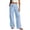 Sky Blue, variant on Gunia Womens Wide Leg Pants High Waisted Palazzo Elegant Pleated Pants Casual Flat Front Elastic Waist Breathable Comfort Summer Flowy Pants