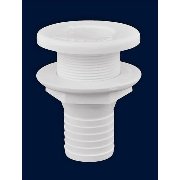 Attwood Bouée de Bateau 3875-3 Connecteur Traversant; s'Adapte au Tuyau de 1-1/2 Pouce; Polypropylène; Blanc; Tige de 3-1/2 Pouce; Bride de 3 Pouces de Diamètre; Épaisseur de Coque de 1-1/4 Pouce; Simple