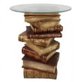 Design Toscano Power of Books Sculptural Glass-Topped Side Table ...