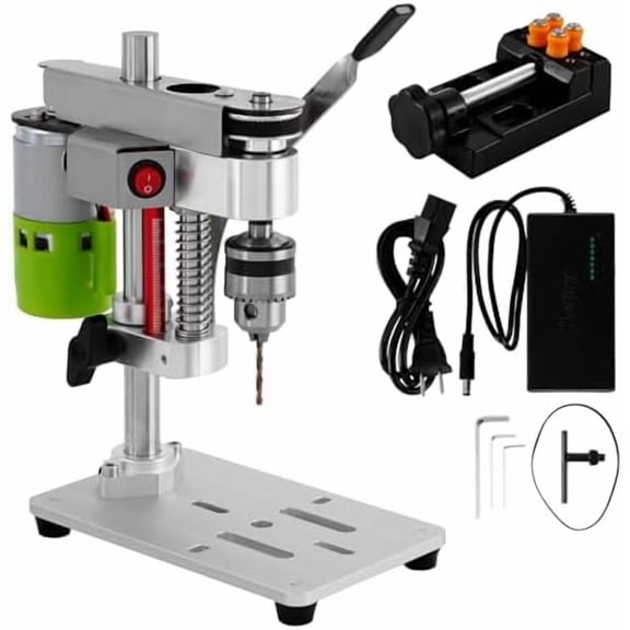 Mini Benchtop Drill Press with Work Light | Rear-Mounted 795 Motor, Small Bench Drilling Machine for Woodworking, Jewelry & Crafts, B10 Chuck, Motor & Belt Guard$$Tools & Hardware Other