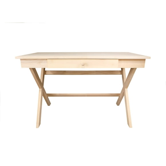 BingLTD - REMO Desk X Leg Design Solid Wood with Drawer