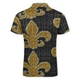 thumbnail image 5 of Black And Gold Fleur De Lis Men Zipper T-shirt Summer Casual Short Sleeve T-shirt Top, 5 of 7