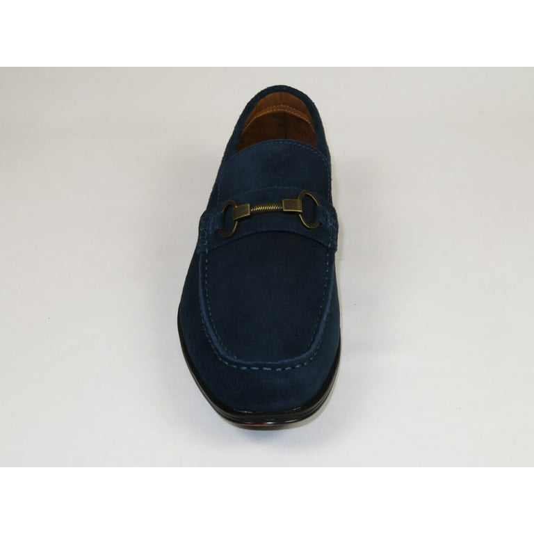 Men s Shoes Steve Madden Soft Suede Leather upper Slip on GADDIS Navy Blue