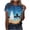 Black, variant on Uootdi Womens Shirts Round Neck Short Sleeve Ghost Holding Umbrella Black Cat Crow Autumn Rain Oil Painting Print Halloween Womens Shirts Loose Fit Casual Holiday Tops