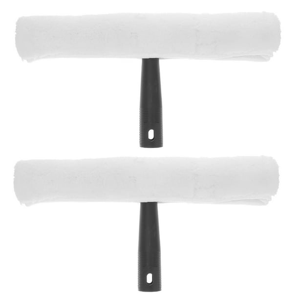 2 juegos de limpiacristales de plástico para ventanas, limpiador de azulejos domésticos, raspador de agua para espejos de baño y ventanas.