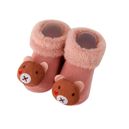 

nsendm Autumn And Winter Comfortable Baby Toddler Shoes Cute Cartoon Owl Bear Shape Children Cotton Warm Baby Sneaker Shoes Hot Pink 6 Months