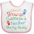 thumbnail image 3 of Inktastic Hacker Like Daddy Boys or Girls Baby Bib, 3 of 4