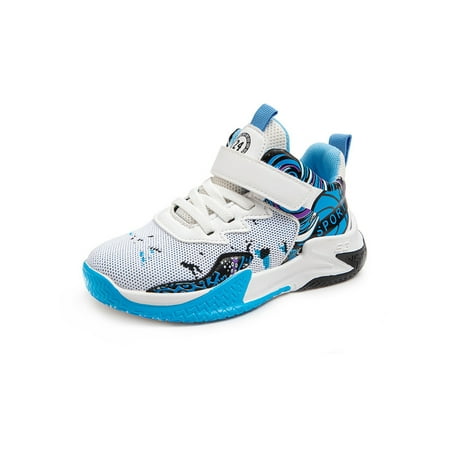 

Ritualay Kids Sneakers Non-Slip Running Shoe Durable Basketball Shoes Breathable Lightweight Trainers Training Workout Sport Blue 10C