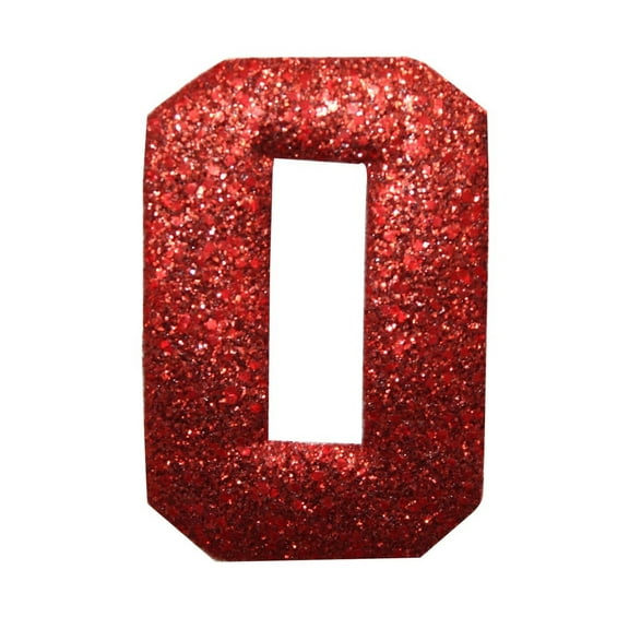 ID 8640 Shiny Number 0 Zero Patch Glitter Metallic Symbol Iron On Applique