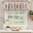thumbnail image 3 of 2 Pack Valances for Windows, Spring Gnomes Window Valances for Living Room/Bedroom/Bathroom, Vintage Botanical Blossom Rose Leaves Light Filtering Kitchen Curtain Valance 60"W x18" L, 3 of 9