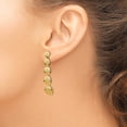 thumbnail image 3 of Solid 14K Yellow Gold Polished and Brushed Post Dangle Earrings - 39.6mm- Made In Italy, 3 of 6