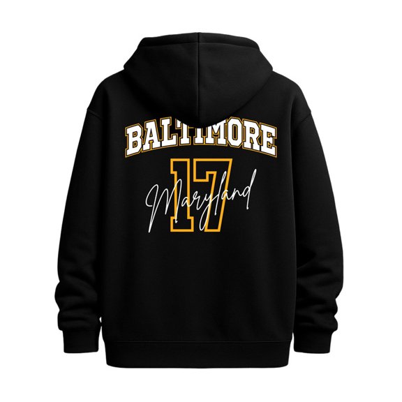 Baltimore 17 Hoodie sweatshirt men long sleeve black Daily and Weekend Wear Casual Sporty Style Hooded Design, Comfortable Pullover comfortable Basic Unisex hoodie