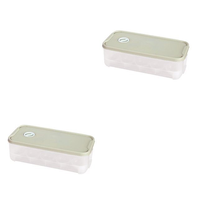 Yuarrent Caja de almacenamiento de huevos Dido, organizador de huevos de plástico, rejillas, contenedor de cocina con tapa verde claro Tipo 1 2piezas Yuarrent CBP167189