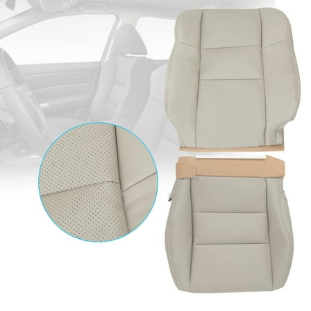 For 2007-2012 Acura RDX Passenger Replacement Perforated Leather Seat Cover Gray