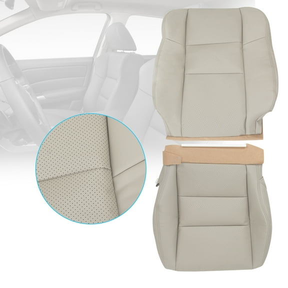 For 2007-2012 Acura RDX Passenger Replacement Perforated Leather Seat Cover Gray