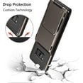 thumbnail image 5 of Case for Galaxy S8 Case Wallet 4-Slot Pocket Credit Card ID Holder Flip Door Scratch Resistant Dual Layer Protective Bumper Rugged Rubber Armor Hard Shell Cover for Samsung Galaxy S8 Gun Metal, 5 of 5