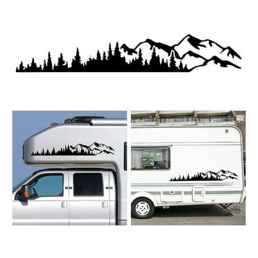 RV Side Body Window Bumper Sticker Large Mountain Tree Decal Sticker Decoration for Car RV Truck