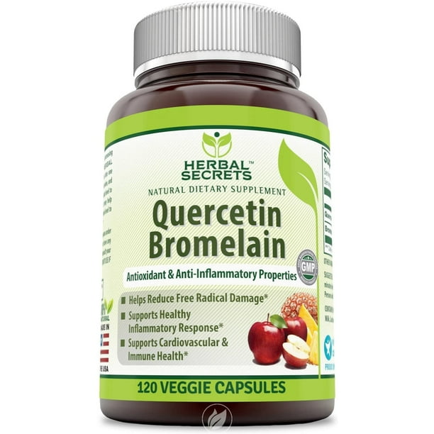 Amazing Nutrition Herbal Secrets Quercetin W/ Bromelain 800 Mg 120 ...