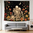 thumbnail image 4 of FLASHLUMI Skeleton Lovers Tapestry 40"×30" Floral Moon Star Wall Hanging for Bedroom Living Room Dorm Aesthetic Decor, 4 of 8