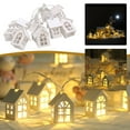 thumbnail image 6 of USB Powered Wooden House String Lights, 10 LED Fairy Lights for Bedroom, Room, Holiday and Festival Decoration, Soft Lightweight Decorative Lighting for Indoor Use, 6 of 7