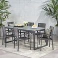 thumbnail image 2 of Noble House Blan 7 Piece Aluminum Patio Dining Set in Gray, 2 of 10