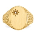 thumbnail image 4 of Solid 14k Yellow Gold 16.0x12mm Open Back Diamond Men's Engravable Monogram Signet Ring Band with CZ Cubic Zirconia Size 8.5, 4 of 6