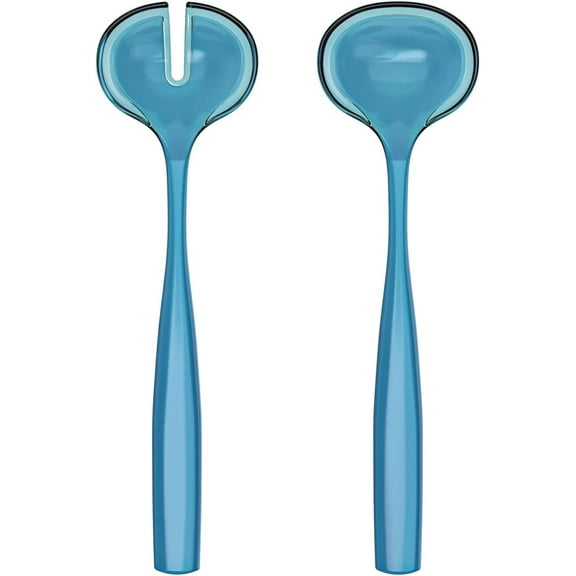 Guzzini Dolcevita Salad Server  Bio-Based Plastic Blue Turquoise serving Set 2 Pieces Modern Durable